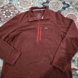 L.L. Bean Maroon Fleece Quarter-Zip